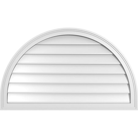 Ekena Millwork Round Top Surface Mount PVC Gable Vent w/ 2"W x 1-1/2"P Brickmould Frame, 40"W x 24"H GVPRT40X2402SN